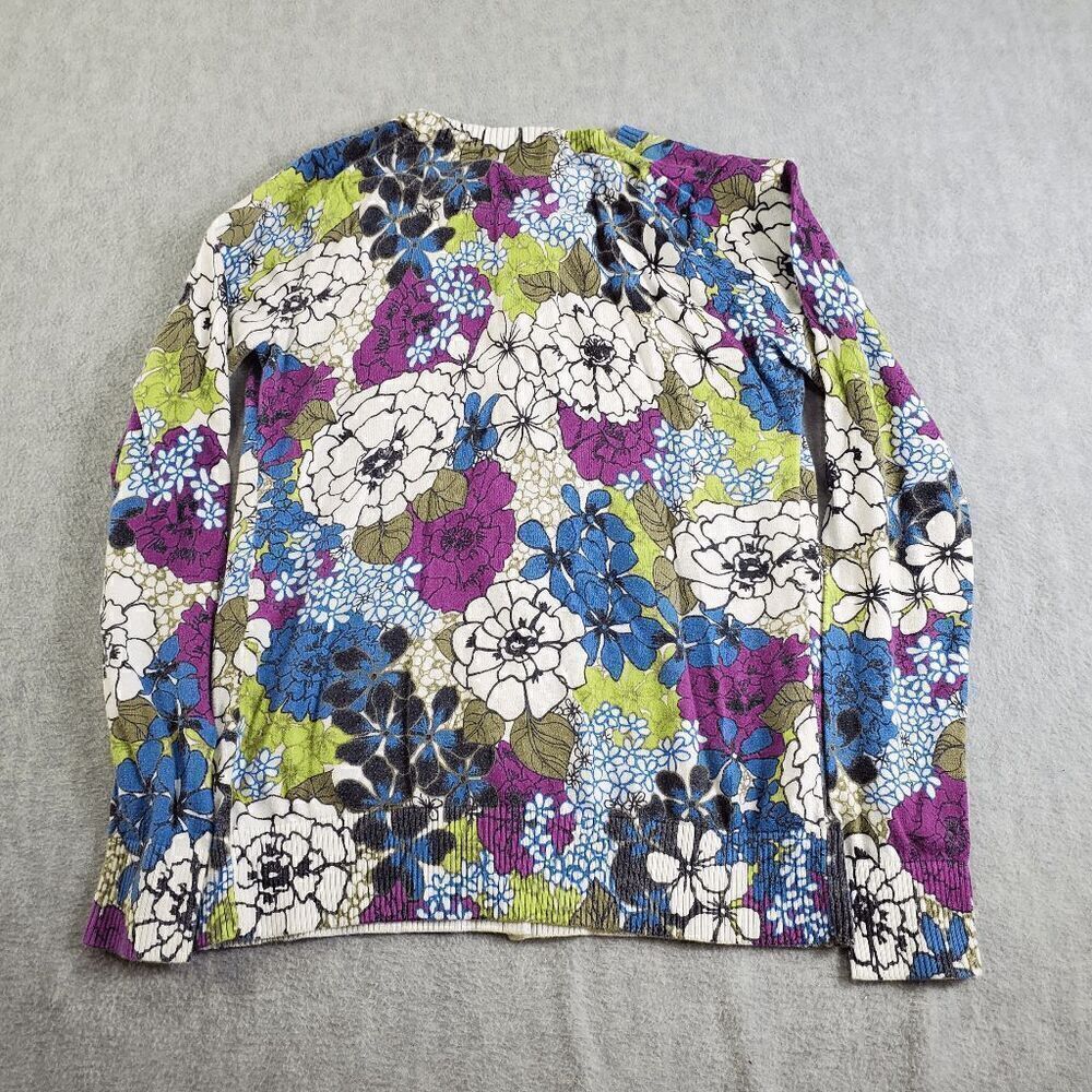 Old Navy Cardigan Womens XS Multicolor Maternity Floral Ruffle Button Up Sweater